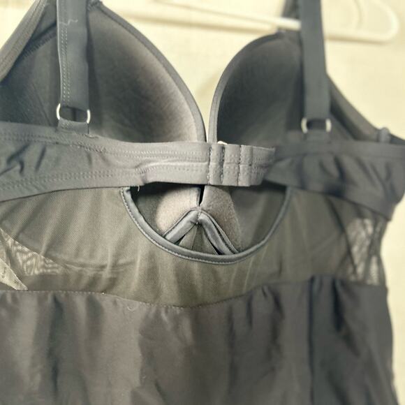 Meet Curve Black Mesh Underwire One-Piece Swimsuit 2XL Adjustable Busty Swim - Picture 6 of 8